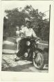 ok.1960 r. - Krzczonowice. Tak to się wtedy jeździło ! Na własnym motorze SHLce( produkcji SHL Kielce) Pan Mundek Bogdański ze swoimi córkami -Bożenką ( za plecami) i Basią. Zdj. nadesłała Bożena Kwiecińska z d. Bogdańska 26.08.2012 r..
