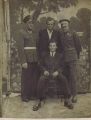 Ok.1950 r. Przystojniacy z Krzczonowic. Od lewej - Bogdan Ćwik- wojskowy, Franciszek Bogdański, Dzidek G&oacute;ra- pilot, siedzi - Stanisław Bogdański. Zdjęcie nadesłał 20.05.2009 r. Pan Franciszek Bogdański
